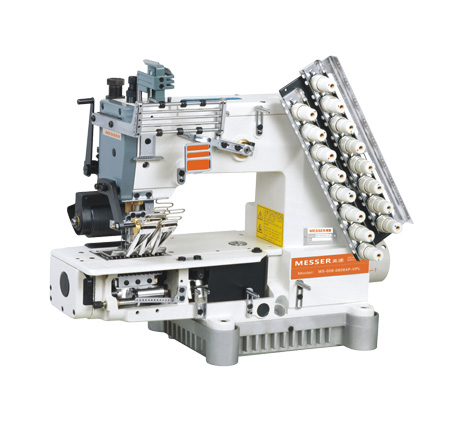 MS008-08064P/VPL:Half barrel double chain circular sewing machine for 8-needle tape application